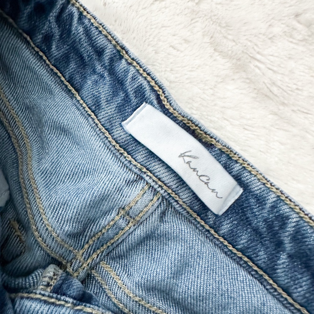 KANCAN High Rise Distressed Straight Taper Jean - Picture 3 of 9